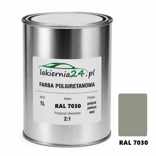 Mipa PU 240 farba poliuretanowa 2K 1L RAL 7030 – puszka i próbnik koloru