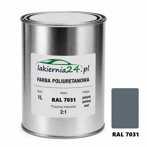 Mipa PU 240 farba poliuretanowa 2K 1L RAL 7031 – puszka i próbnik koloru