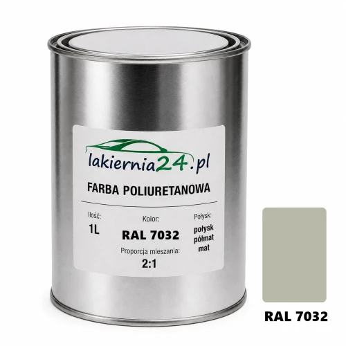 Mipa PU 240 farba poliuretanowa 2K 1L RAL 7032 – puszka i próbnik koloru