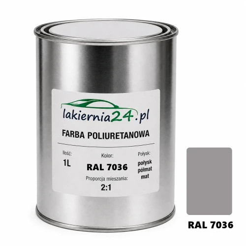 Mipa PU 240 farba poliuretanowa 2K 1L RAL 7036 – puszka i próbnik koloru