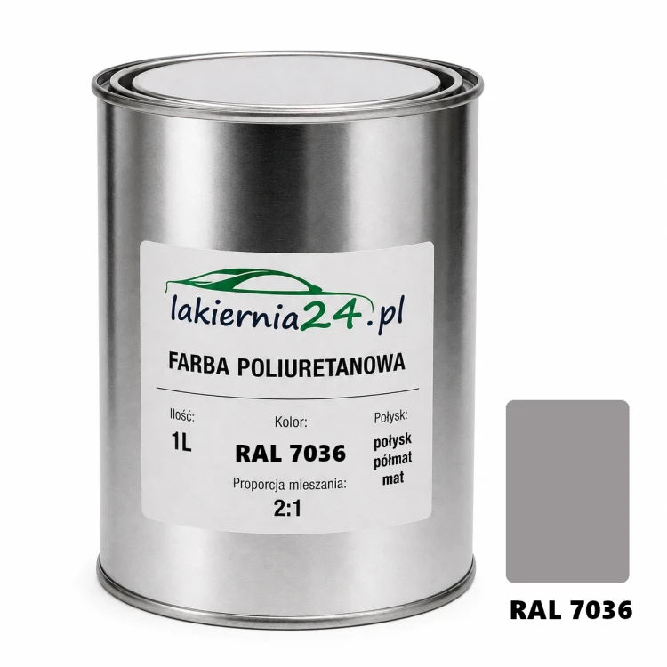 Mipa PU 240 farba poliuretanowa 2K 1L RAL 7036 – puszka i próbnik koloru