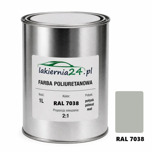 Mipa PU 240 farba poliuretanowa 2K 1L RAL 7038 – puszka i próbnik koloru