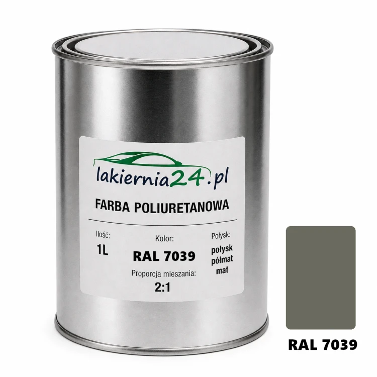 Mipa PU 240 farba poliuretanowa 2K 1L RAL 7039 – puszka i próbnik koloru