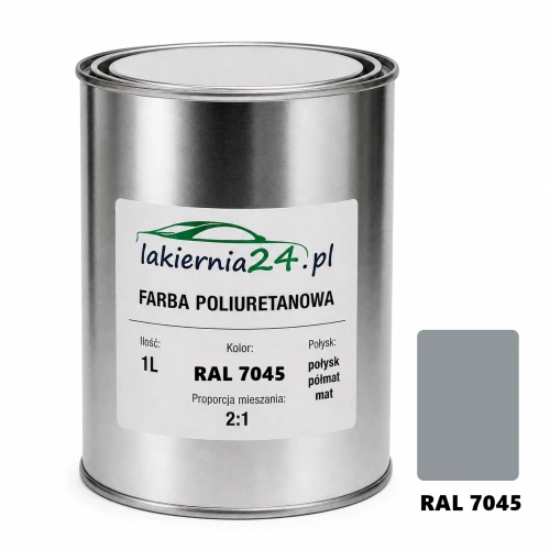 Mipa PU 240 farba poliuretanowa 2K 1L RAL 7045 – puszka i próbnik koloru