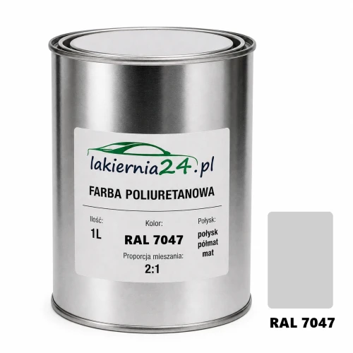 Mipa PU 240 farba poliuretanowa 2K 1L RAL 7047 – puszka i próbnik koloru
