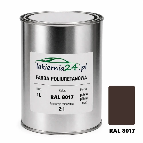 Mipa PU 240 farba poliuretanowa 2K 1L RAL 8017 – puszka i próbnik koloru
