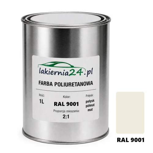 Mipa PU 240 farba poliuretanowa 2K 1L RAL 9001 – puszka i próbnik koloru