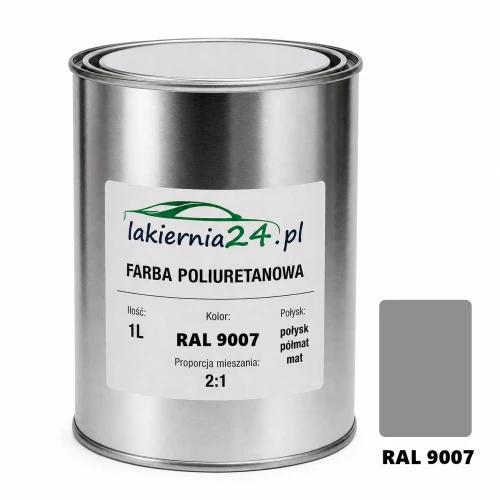 Mipa PU 240 farba poliuretanowa 2K 1L RAL 9007 – puszka i próbnik koloru