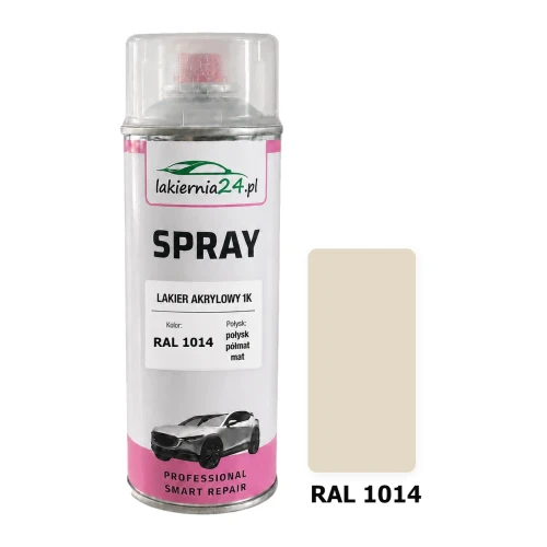 Lakier akrylowy 1K spray 400 ml RAL 1014 – puszka i próbnik koloru