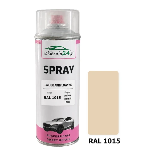 Lakier akrylowy 1K spray 400 ml RAL 1015 – puszka i próbnik koloru