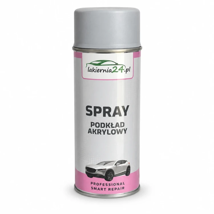 Podkład akrylowy w sprayu Lakiernia24.pl z założoną szarą nasadką